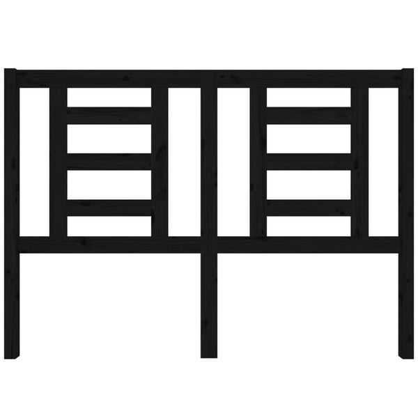 vidaXL Höfðagafl fyrir Rúm Svartur 141x4x100 cm Gegnheil Fura