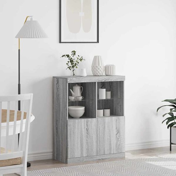 vidaXL skenkur Gr&aacute;r Sonoma 81x37x100 cm Hanna&eth;ur vi&eth;ur