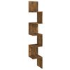 vidaXL Vegghornhilla Reyklitu&eth; Eik 20x20x127,5 cm Samsettur vi&eth;ur
