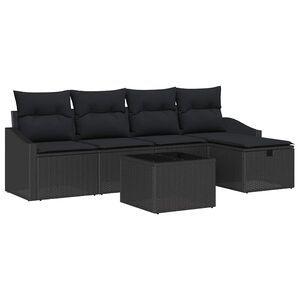 vidaXL S&oacute;fasett me&eth; p&uacute;&eth;i 6 pcs p&oacute;l&yacute;rattan