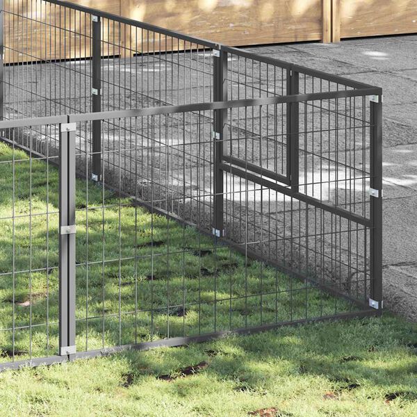 vidaXL Hundabyrgi Silfur 54 m&sup2; St&aacute;l