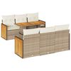 vidaXL 7 Hluta Gar&eth;s&oacute;fasett me&eth; Sessum Drapplita&eth; P&oacute;l&yacute;rattan Akas&iacute;a