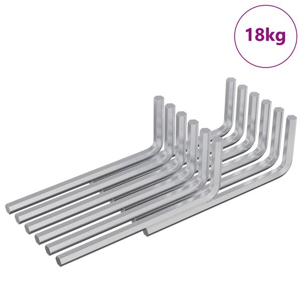 vidaXL Hex lyklasett 4675 pcs Silfur 32 x 86 mm St&aacute;l