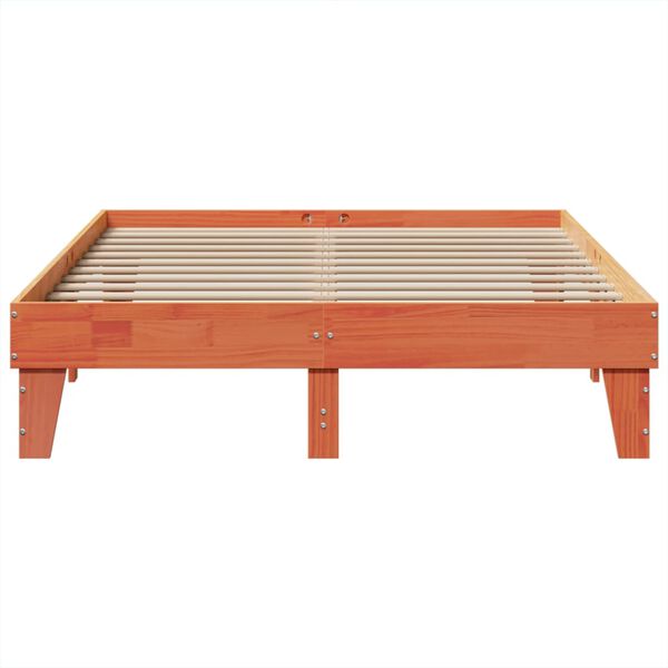 vidaXL R&uacute;mgrind &aacute;n D&yacute;nu Vaxbr&uacute;n 140x200 cm Gegnheil Fura