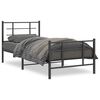 vidaXL R&uacute;mgrind &uacute;r M&aacute;lmi me&eth; H&ouml;fu&eth;gafli & F&oacute;tagafli Sv&ouml;rt 90x200 cm