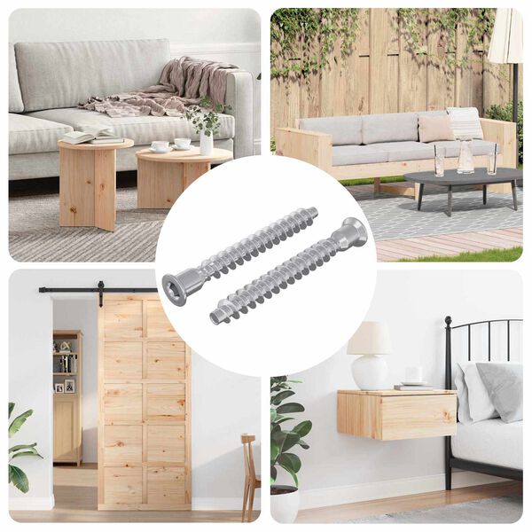 vidaXL H&uacute;sgagnaskr&uacute;&eth;ur 2 pcs &Oslash;7 x 60 mm (&THORN;r&aacute;&eth;ar&thorn;verm&aacute;l x Heildarlengd)