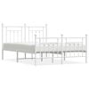 vidaXL R&uacute;mgrind &uacute;r M&aacute;lmi me&eth; H&ouml;fu&eth;gafli & F&oacute;tagafli Hv&iacute;t 150x200 cm