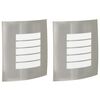 vidaXL Utandyra veggl&yacute;sing 2 pcs Silfur 23.5 x 9 x 26 cm