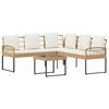 vidaXL Gar&eth;s&oacute;fa sett me&eth; p&uacute;&eth;i 2 pcs N&aacute;tt&uacute;rulegur P&oacute;l&yacute; rattan st&aacute;l