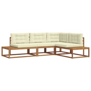 vidaXL &Uacute;ti s&oacute;fasett 4 Stykki N&aacute;tt&uacute;rulegt og Krem