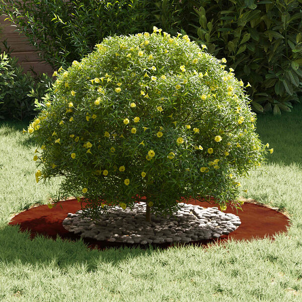 vidaXL hentar fyrir Flat tr&eacute;hringi 5 pcs Br&uacute;nn &Oslash;50 / 80 cm Ve&eth;ra&eth; st&aacute;l