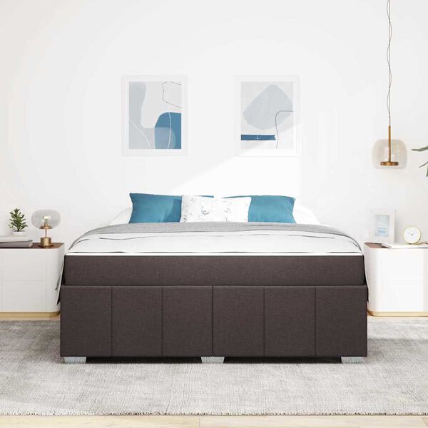 vidaXL Ramsv&iacute;k me&eth; d&yacute;nu D&ouml;kk br&uacute;nt 180 x 200 cm d&uacute;kur