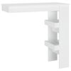 vidaXL Veggbarbor&eth; Hv&iacute;tt 102x45x103,5 cm Samsettur Vi&eth;ur