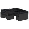vidaXL Gar&eth;s&oacute;fa sett me&eth; p&uacute;&eth;i me&eth; geymslu 9 pcs Svartur Poly rattan