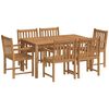 vidaXL 7 hluta Gar&eth;bor&eth;stofusett 150x90 cm &uacute;r gegnheilu teakvi&eth;i