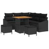 vidaXL Gar&eth;s&oacute;fa sett me&eth; p&uacute;&eth;i me&eth; geymslu 8 pcs Svartur Poly rattan