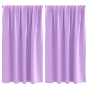 vidaXL Svartgard&iacute;nur me&eth; hringjum 2 pcs Fj&oacute;lubl&aacute;r 140 x 140 cm