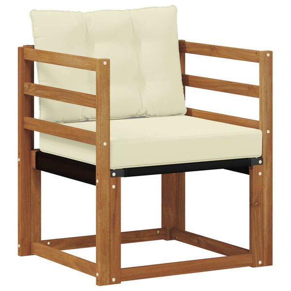 vidaXL &Uacute;ti s&oacute;fasett Fast Acacia tr&eacute; og Textilene N&aacute;tt&uacute;rulegt og Krem