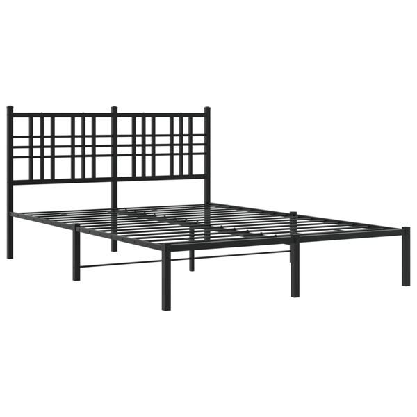 vidaXL R&uacute;mgrind &uacute;r M&aacute;lmi &aacute;n D&yacute;nu me&eth; H&ouml;f&eth;agafli Sv&ouml;rt 135x190 cm