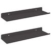 vidaXL Vegghylla me&eth; hillu Vegghengt 2 pcs Svartur 80 x 9 x 2.5 cm