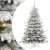 vidaXL Gervi hengdu j&oacute;latr&eacute; Me&eth; LED r&aelig;ma lj&oacute;sum Hv&iacute;tt 180 cm PE og PVC