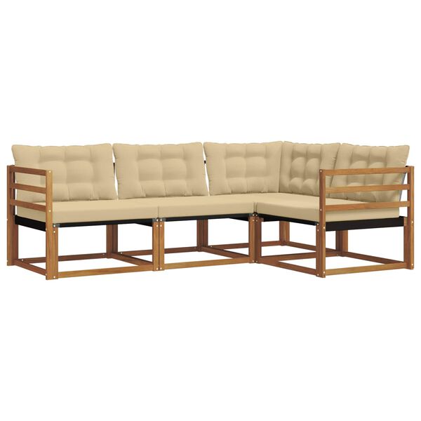 vidaXL &Uacute;ti s&oacute;fasett me&eth; p&uacute;&eth;i 4 pcs N&aacute;tt&uacute;rulegt og B&eacute;ig