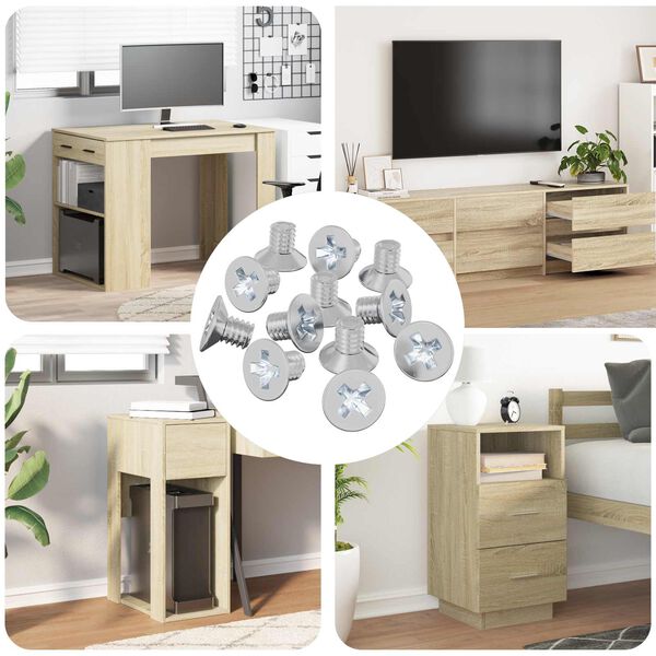 vidaXL D&yacute;f&eth;ra h&aacute;ls skr&uacute;fur 12 pcs Silfur M4 x 6 mm J&aacute;rn