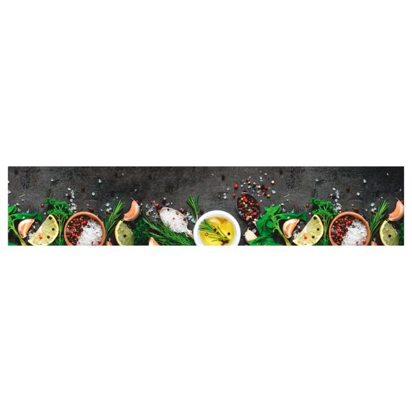 vidaXL Eldhúsmotta Þvottheld Kryddmynstur 60x300 cm Flauel