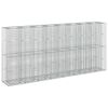 vidaXL Gabion h&aelig;kka&eth; r&uacute;m 4 pcs Silfur 330 x 50 x 150 cm