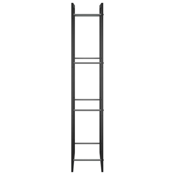 vidaXL Svört eldiviðargrind 50x28x132 cm Stál