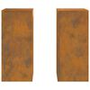 vidaXL Bl&oacute;mastandur 2 pcs Rusty 24 x 24 x 55 cm Ve&eth;ra&eth; st&aacute;l
