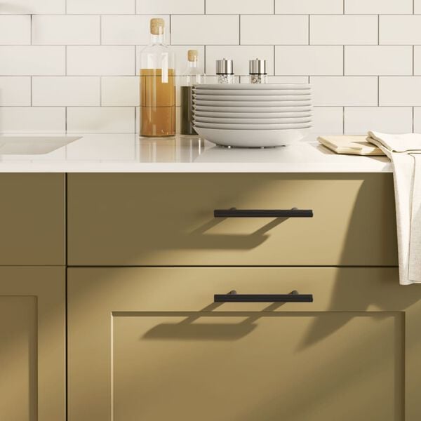 vidaXL Skápur Handföng 20 stk Svart 96 mm Ryðfrítt stál