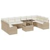 vidaXL Gar&eth;s&oacute;fa sett me&eth; p&uacute;&eth;i 11 pcs Drapplita&eth;ur Poly rattan