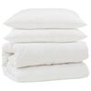 vidaXL R&uacute;mfatasett me&eth; kodda 3 pcs Hv&iacute;tt Mikrof&iacute;ber og d&uacute;nfja&eth;rir