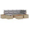 vidaXL Gar&eth;s&oacute;fa sett me&eth; p&uacute;&eth;i 7 pcs Drapplita&eth;ur p&oacute;l&yacute;rattan
