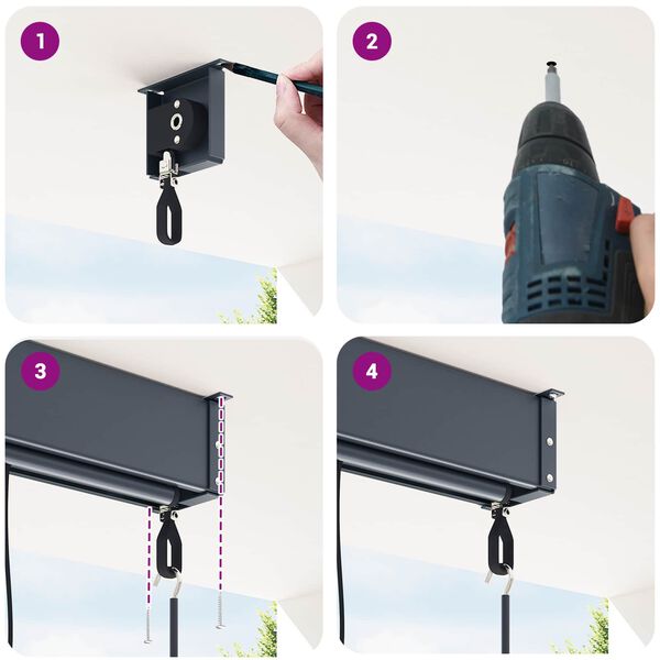 vidaXL R&uacute;llugard&iacute;na Randir Antras&iacute;t 200 x 250 cm Efni og Aluminium