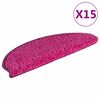 vidaXL Stigamottur 15 stk 65x21x4 cm bleikar h&aacute;lfhringlaga st&oacute;rar