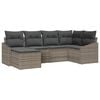 vidaXL Gar&eth;ur bor&eth;sett 6 pcs Gr&aacute;r P&oacute;l&yacute;rattan og m&aacute;lmur me&eth; dufti