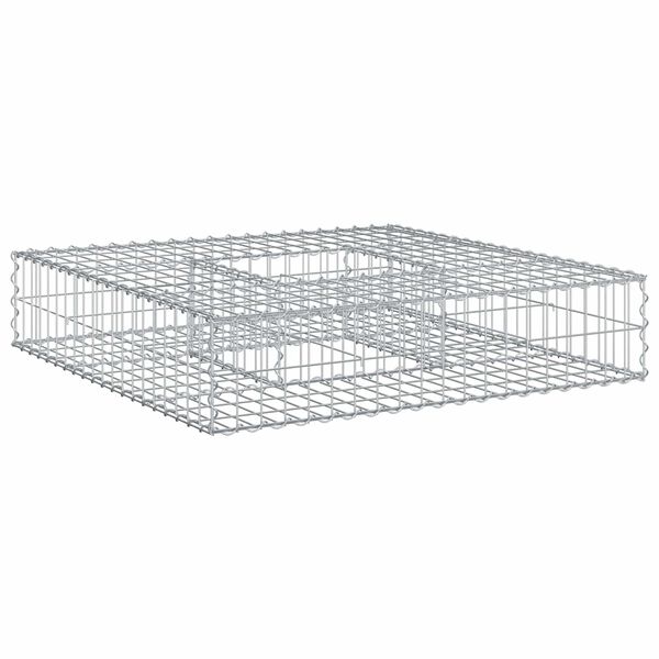 vidaXL Gabion h&aelig;kka&eth; r&uacute;m Silfur 100 x 100 x 20 cm Galvaniserad st&aacute;l