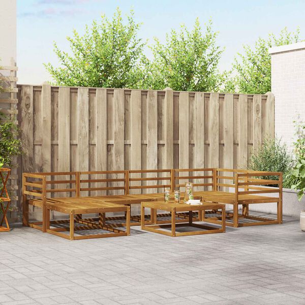 vidaXL &Uacute;ti s&oacute;fasett 7 pcs N&aacute;tt&uacute;rulegur Hrein akas&iacute;utr&eacute;