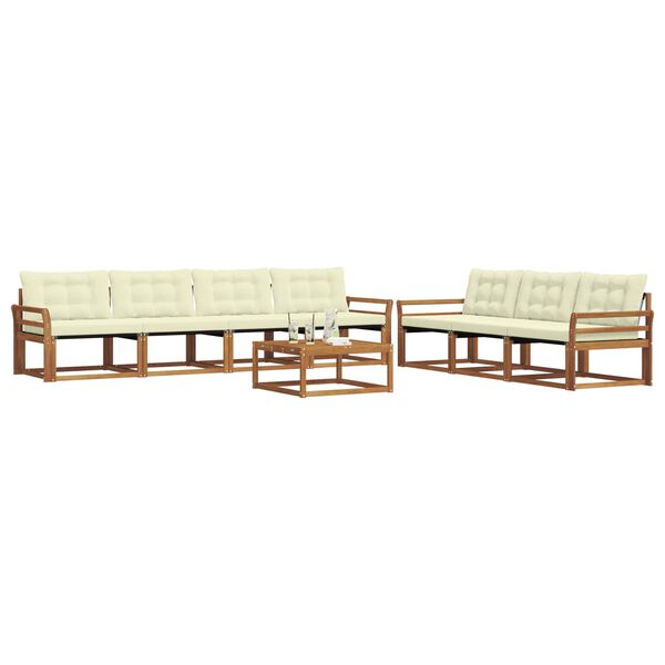 vidaXL &Uacute;ti s&oacute;fasett me&eth; p&uacute;&eth;i 8 pcs N&aacute;tt&uacute;rulegt og Krem