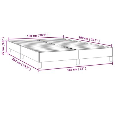 vidaXL Rúmgrind án Dýnu Ljósgráar 180x200 cm Tauáklæði