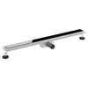 vidaXL Sturtuvatn me&eth; gler&thorn;aki Svartur 90 cm Ry&eth;fr&iacute;tt st&aacute;l 304