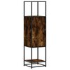 vidaXL Highboard Reykt Eik 35,5x35x139 cm Hanna&eth;ur vi&eth;ur og m&aacute;lmur