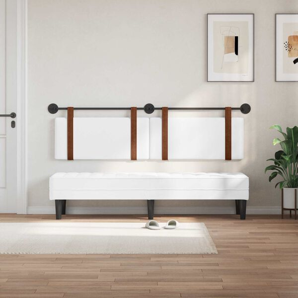 vidaXL Hengisk&aacute;li Vegghengt Einlita Hv&iacute;t 170 x 55 x 5 cm Forn PU