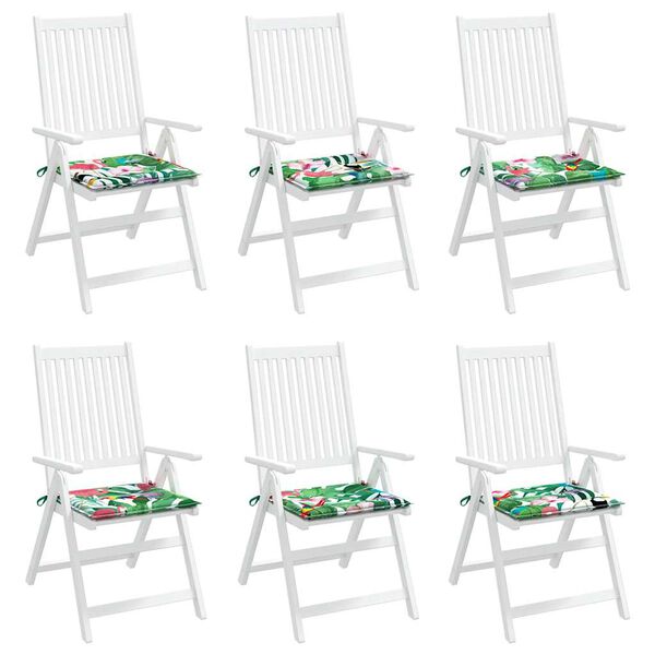 vidaXL St&oacute;lasessur 6 stk. Marglitur 40x40x4 cm Efnis&aacute;kl&aelig;&eth;i