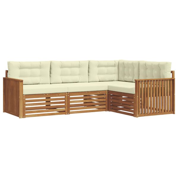 vidaXL &Uacute;ti s&oacute;fasett me&eth; p&uacute;&eth;i 4 pcs N&aacute;tt&uacute;rulegt og Krem