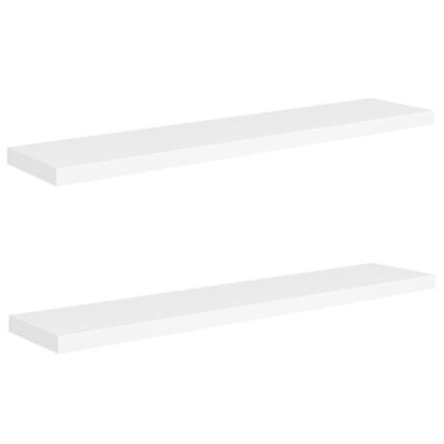 323821 vidaXL Floating Wall Shelves 2 pcs White 120x23,5x3,8 cm MDF