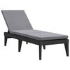 vidaXL S&oacute;lbekkur me&eth; Sessu Reykgr&aacute;r 186x60x29 cm PP