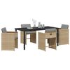 vidaXL Gar&eth;ur bor&eth;sett 5 pcs Drapplita&eth;ur p&oacute;l&yacute;rattan